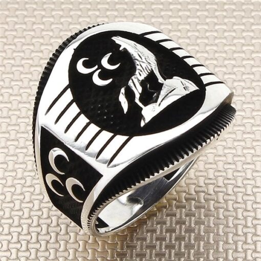 3 Hilal Bozkurt 2 Yanı 3 Hilalli Bayrama Özel Gümüş Erkek Yüzük