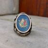 925 ayar gumus mavi mineli osmanli devlet armali erkek yuzuk 0497940756060412