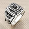 Gümüş Ay Yıldız Osmanlı Arması-Selçuklu Kartalı Motif Erkek Yüzük 22 925 ayar gumus selcuklu kartali ay yildiz erkek yuzuk 1484904842377183