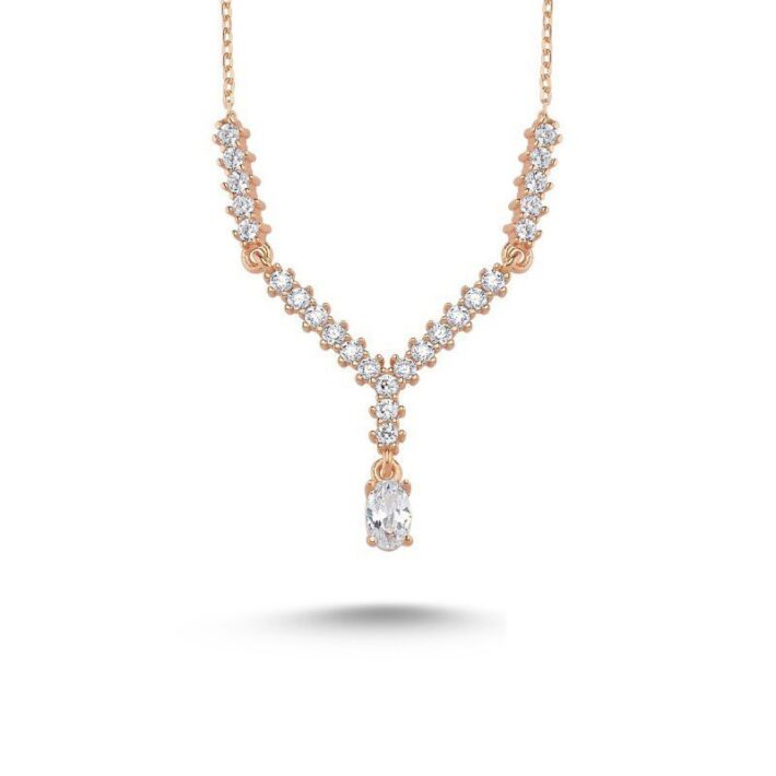 925 Ayar Gümüş Tek Taşlı Kolye