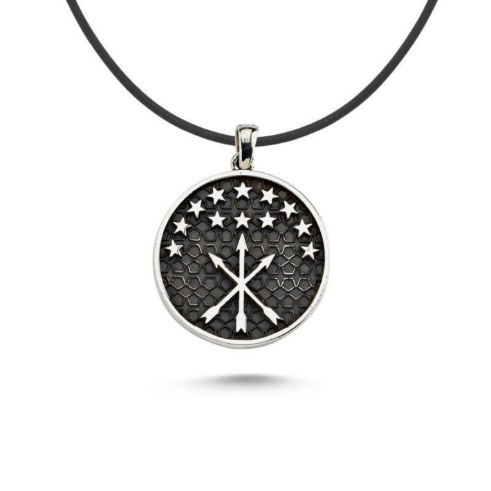 Çerkez Bayrağı Erkek Gümüş Kolye