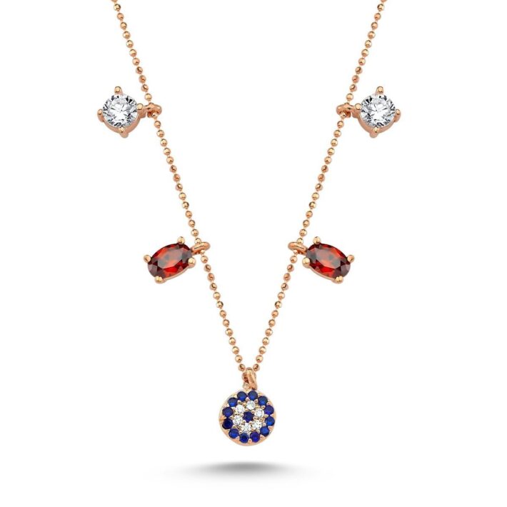 Nazar Boncuklu Gümüş Şans Kolyesi