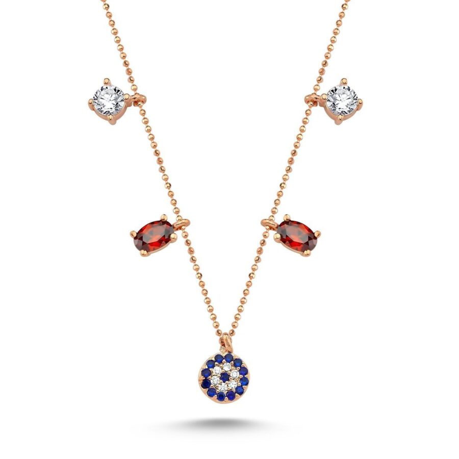 Nazar Boncuklu Gümüş Şans Kolyesi