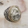 Sedef Üzeri Bozkurt İşleme Gümüş Yüzük 13 sedef uzeri bozkurt isleme gumus yuzuk 1589934889134864