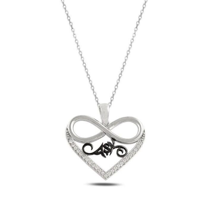 Sonsuzluk Aşk Yazılı Gümüş Kolye