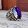 925 ayar gumus ametist tasli lale motifli erkek yuzuk 1123618968575814