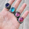 925 ayar gumus mavi topaz tasli cicek motif islemeli erkek yuzuk 0869320679963783