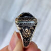 925 ayar gumus siyah tasli osmanli armasi erkek yuzuk 1504124292077348