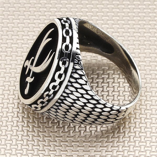 Zincir Figürlü Hz. Ali Kılıcı Zülfikar Gümüş Erkek Yüzük 3 Zincir Figürlü Hz. Ali Kılıcı Zülfikar Gümüş Erkek Yüzük - Görsel 3