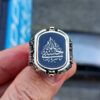 hasbiallah yazili siyah tasli cift tarafli erkek yuzuk 1257519533229458