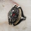 Telkari İşlemeli Kartal Pençesi Osmanlı Armalı Gümüş Erkek Yüzük 3 kartal pencesi osmanli tugrasi gumus yuzuk 1155050137617879