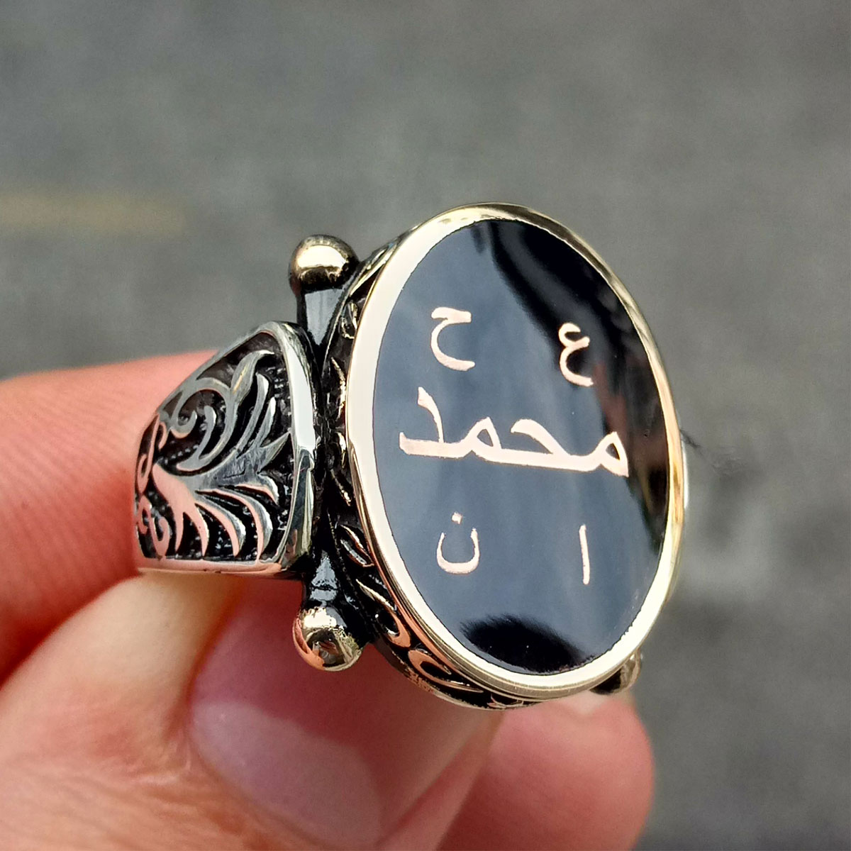 Yaprak Motifli Kişiye Özel İsimli Gümüş Erkek Yüzük Yaza Özel 6 Yaprak Motifli Kişiye Özel İsimli Gümüş Erkek Yüzük Yaza Özel - Görsel 6